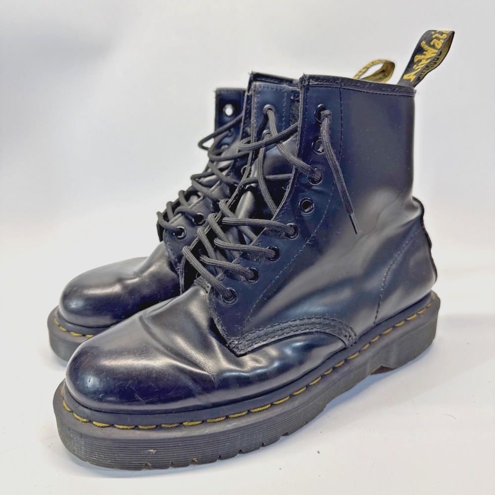 Dr. Martens 1460 Bex Boot Women 9 Men 8 Smooth Leather Lace Black Worn READ